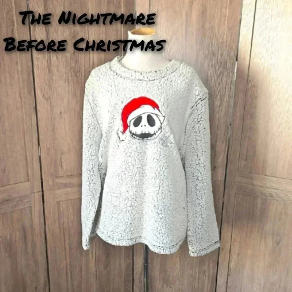 The nightmare before christmas Skellington Santa Sherpa Sweater - Picture 1 of 7